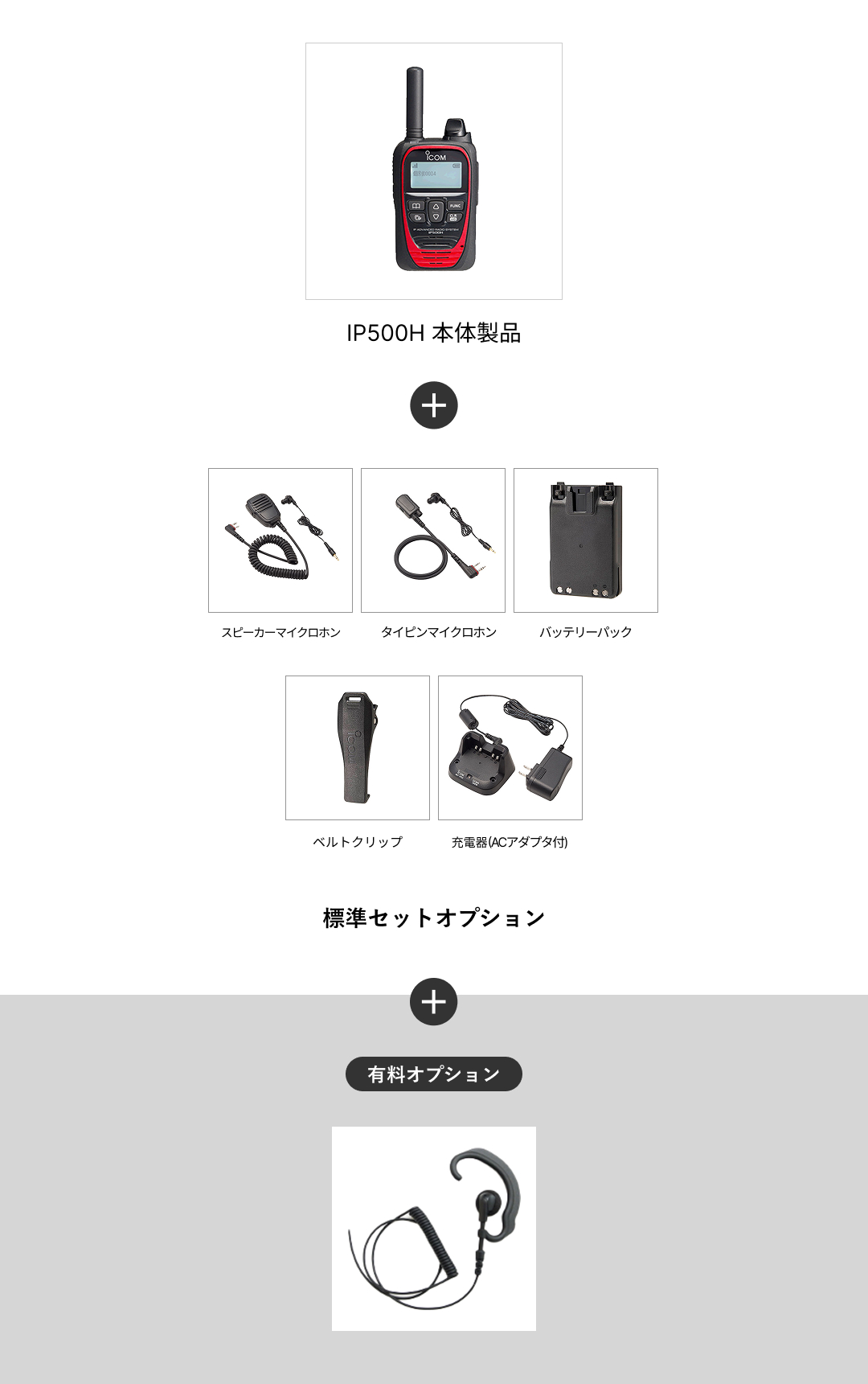 IP500H+耳掛けイヤホン