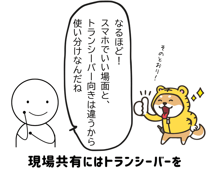 スマホとトランシーバーは場面によって使い分けると理解する人とトラシバ